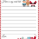 Free Printable Letter To Santa Template ~ Cute Christmas Wish List Throughout Santa Christmas List Templates