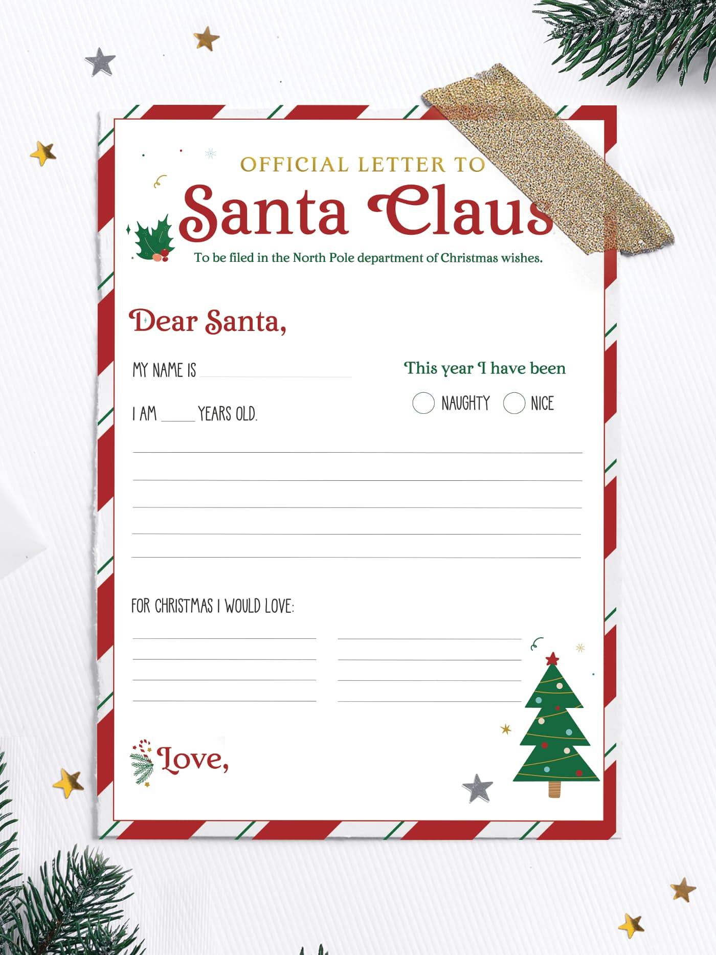 Free Printable Letter To Santa Template - Favorite Printables with regard to Santa Claus Christmas Letter Templates