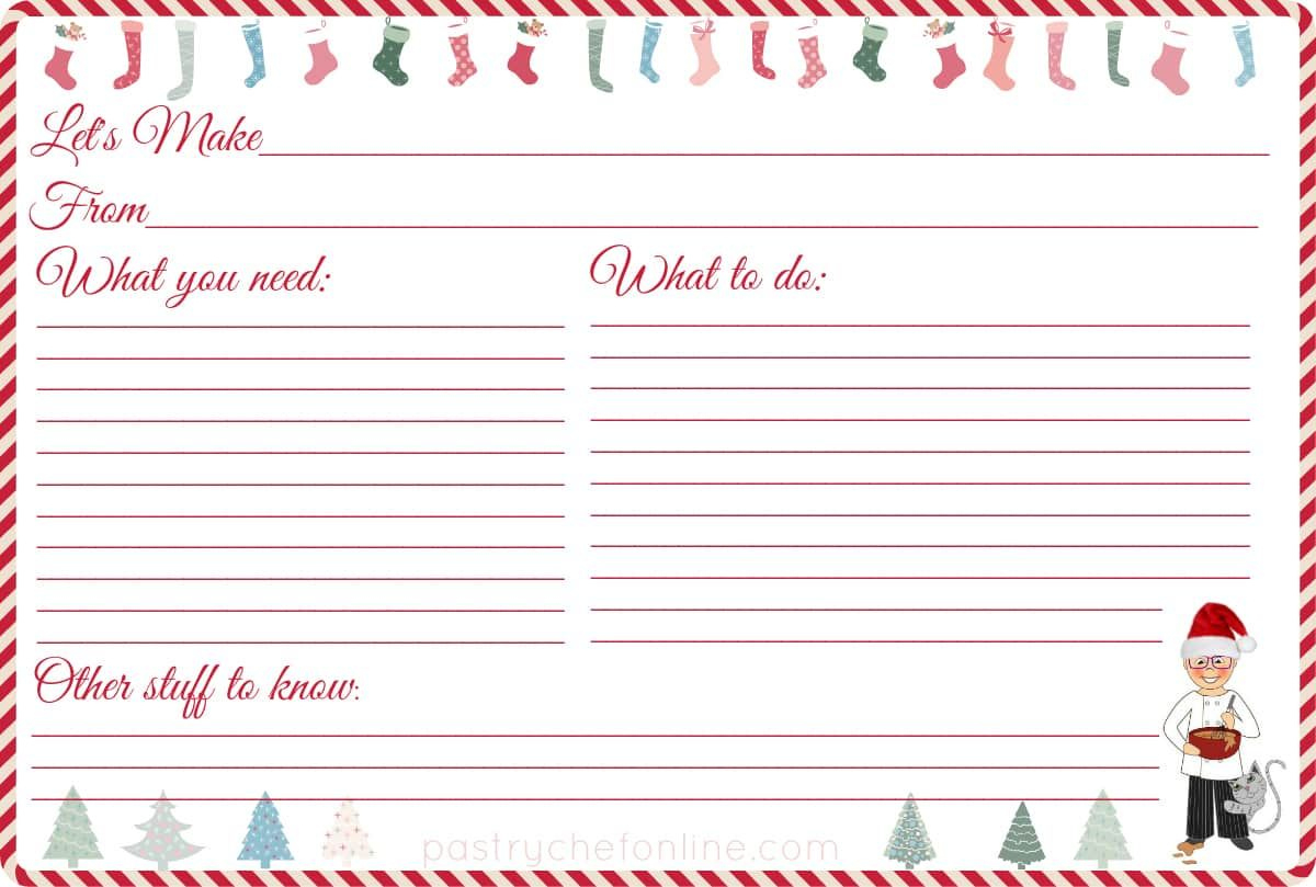 Free Printable Recipe Cards For Christmas - Pastry Chef Online pertaining to Christmas Recipe Card Templates