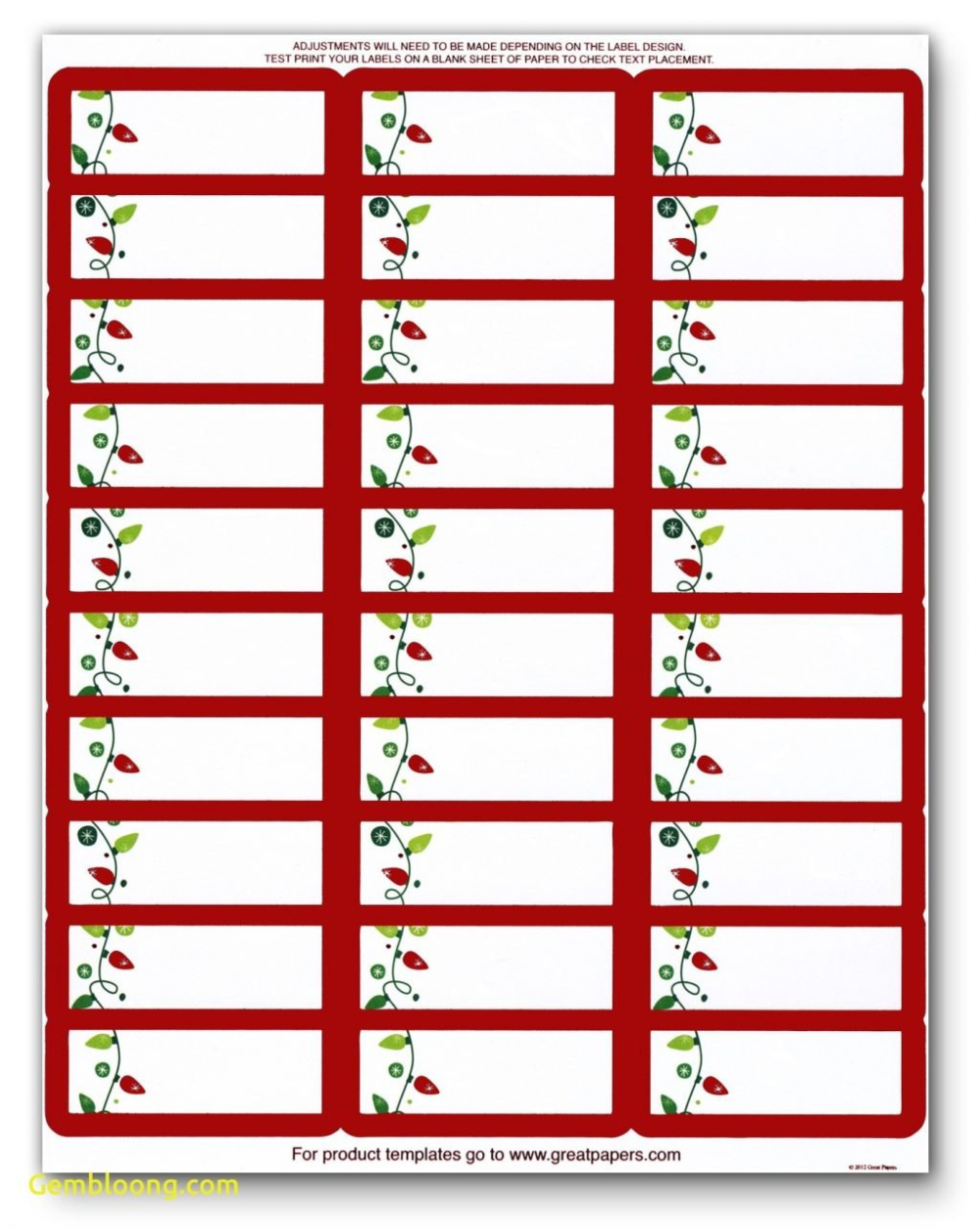 Free Template For Labels 30 Per Sheet - Sfiveband with regard to Templates For Christmas Address Labels