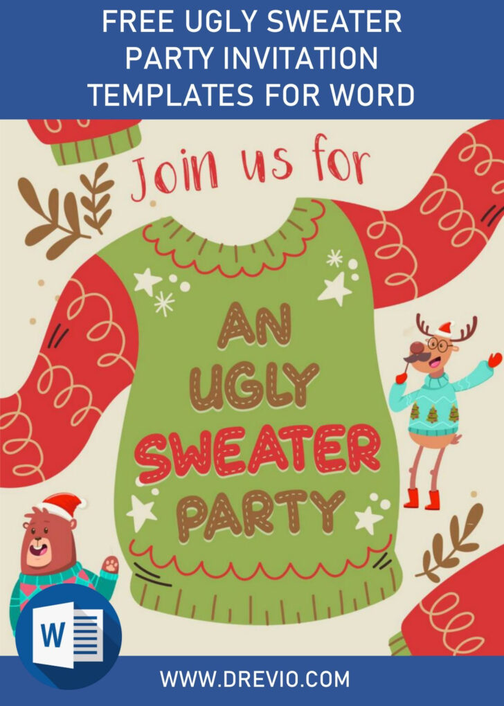 Ugly Christmas Sweater Invitation Templates