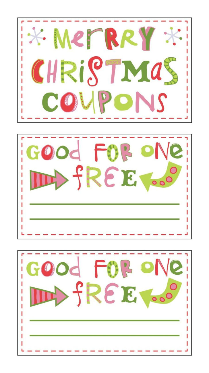 Free Printable Christmas Coupon Templates