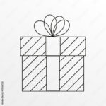 Gift Box Outline Icon. Christmas Present Design. Vector Pertaining To Present Templates Christmas