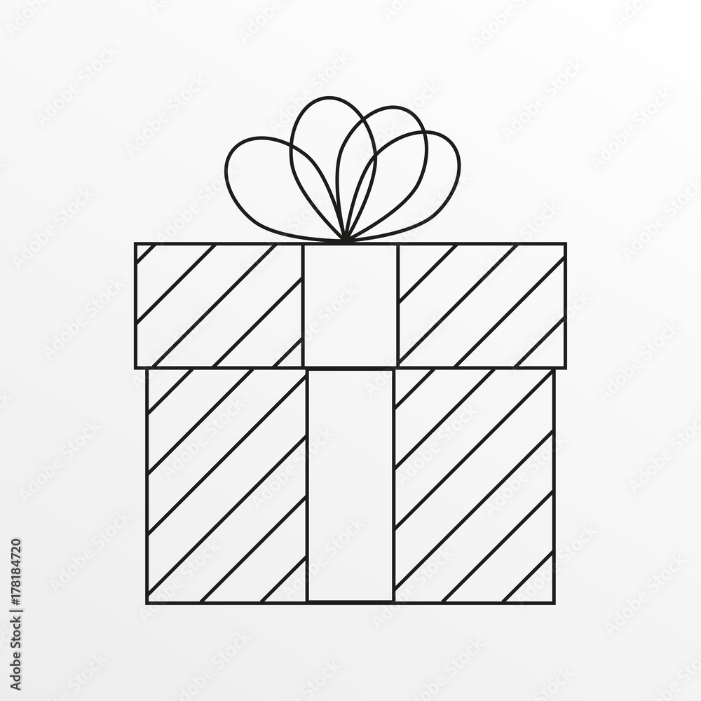 Gift Box Outline Icon. Christmas Present Design. Vector pertaining to Present Templates Christmas