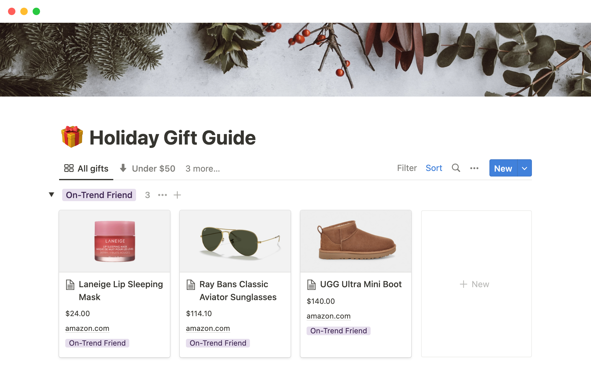 Gifts &amp;amp; Wish List Templates | Notion Marketplace intended for Notion Christmas List Templates