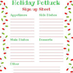 Holiday Potluck Sign Up Sheet   Inside Christmas Sign Up Sheet Templates