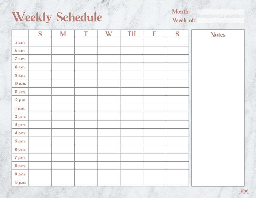 Hourly Planners - 20 Free Printables | Printabulls pertaining to Hourly Schedule Template Free Printable