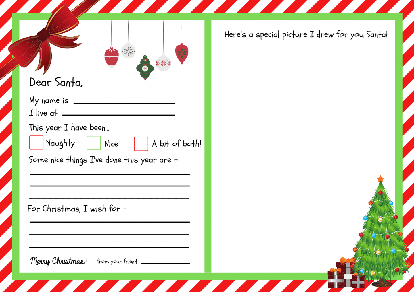 Letters To Santa Templates {Free Printables} - Super Busy Mum for Christmas Letter For Santa Templates