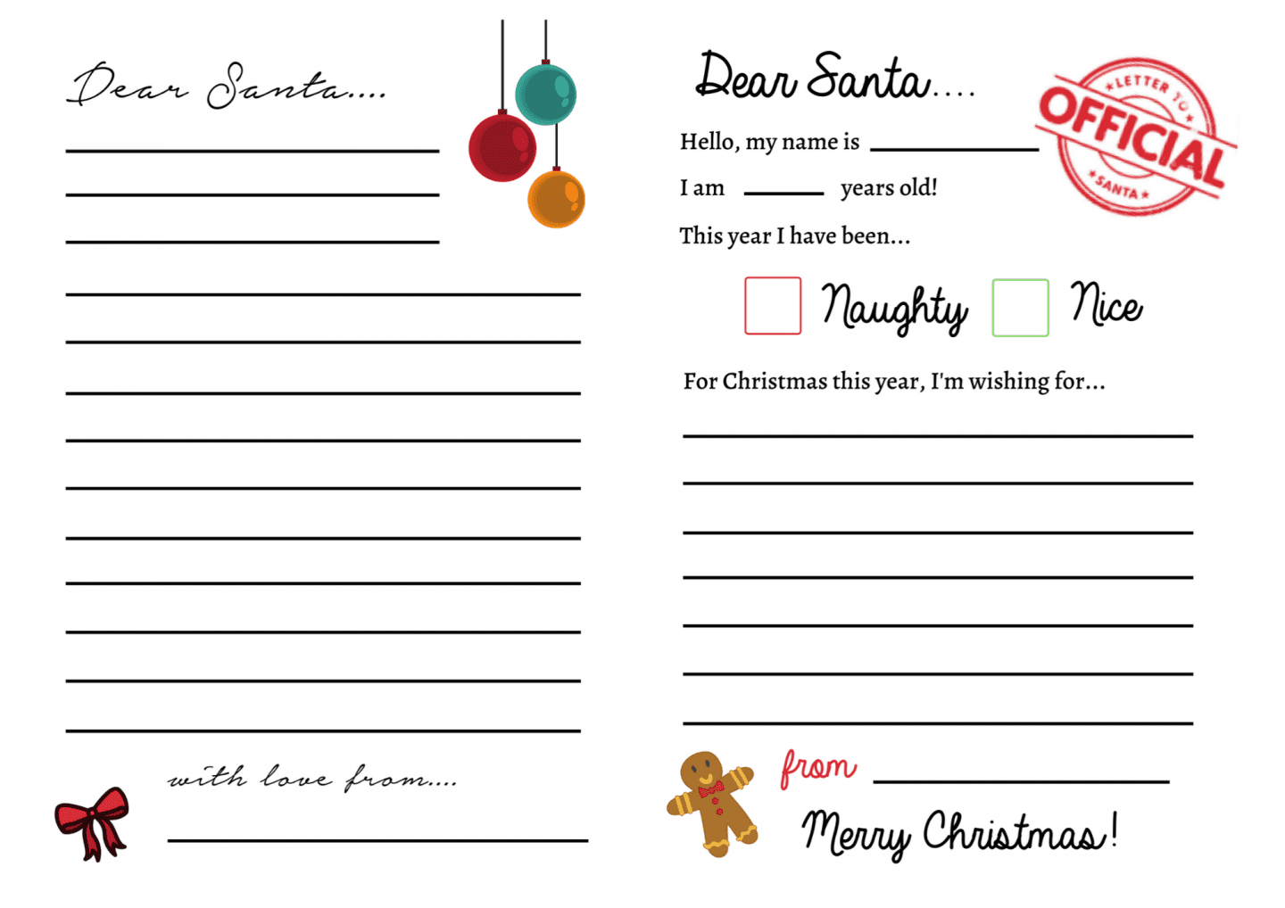 Letters To Santa Templates {Free Printables} - Super Busy Mum inside Christmas Letter For Santa Templates