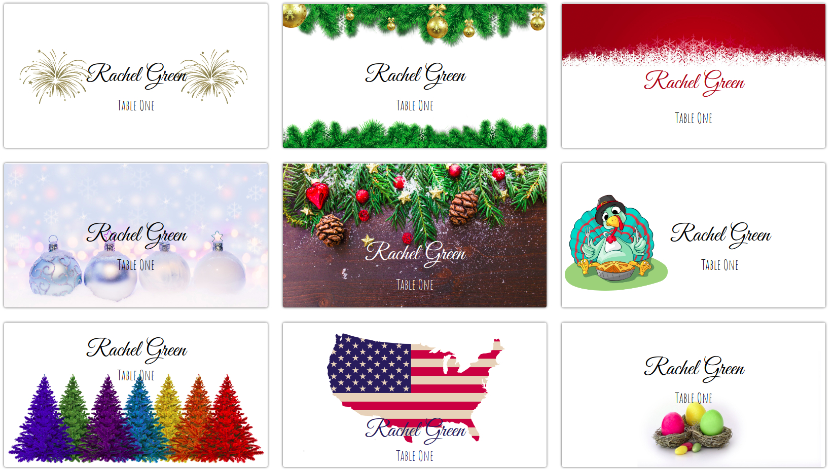 Making Your Own Holiday Place Cards At Home | Place Card Me within Christmas Place Cards Templates