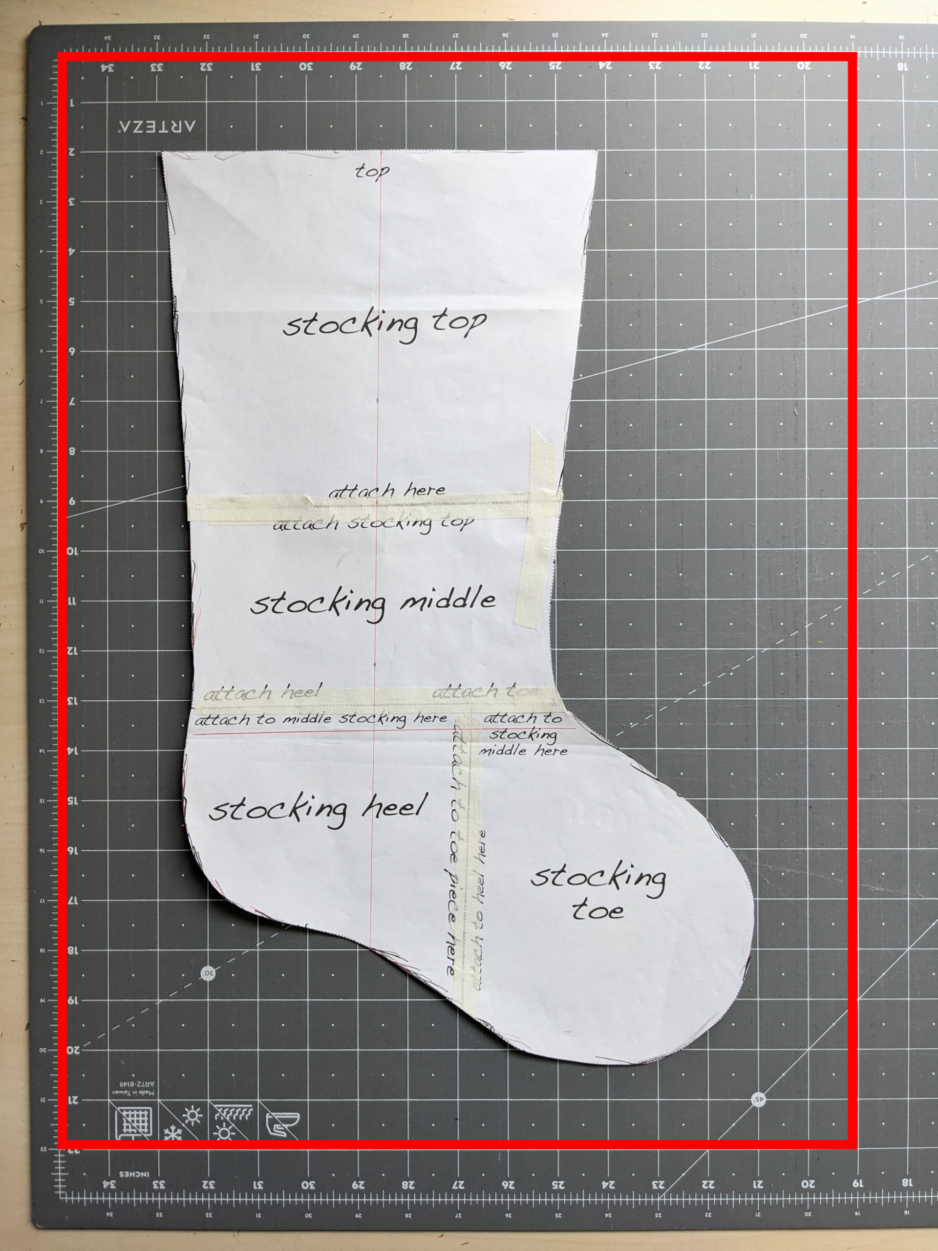 Minimalist Christmas Tree Stocking — Juniperus Threadworks regarding Templates Christmas Stocking Pattern