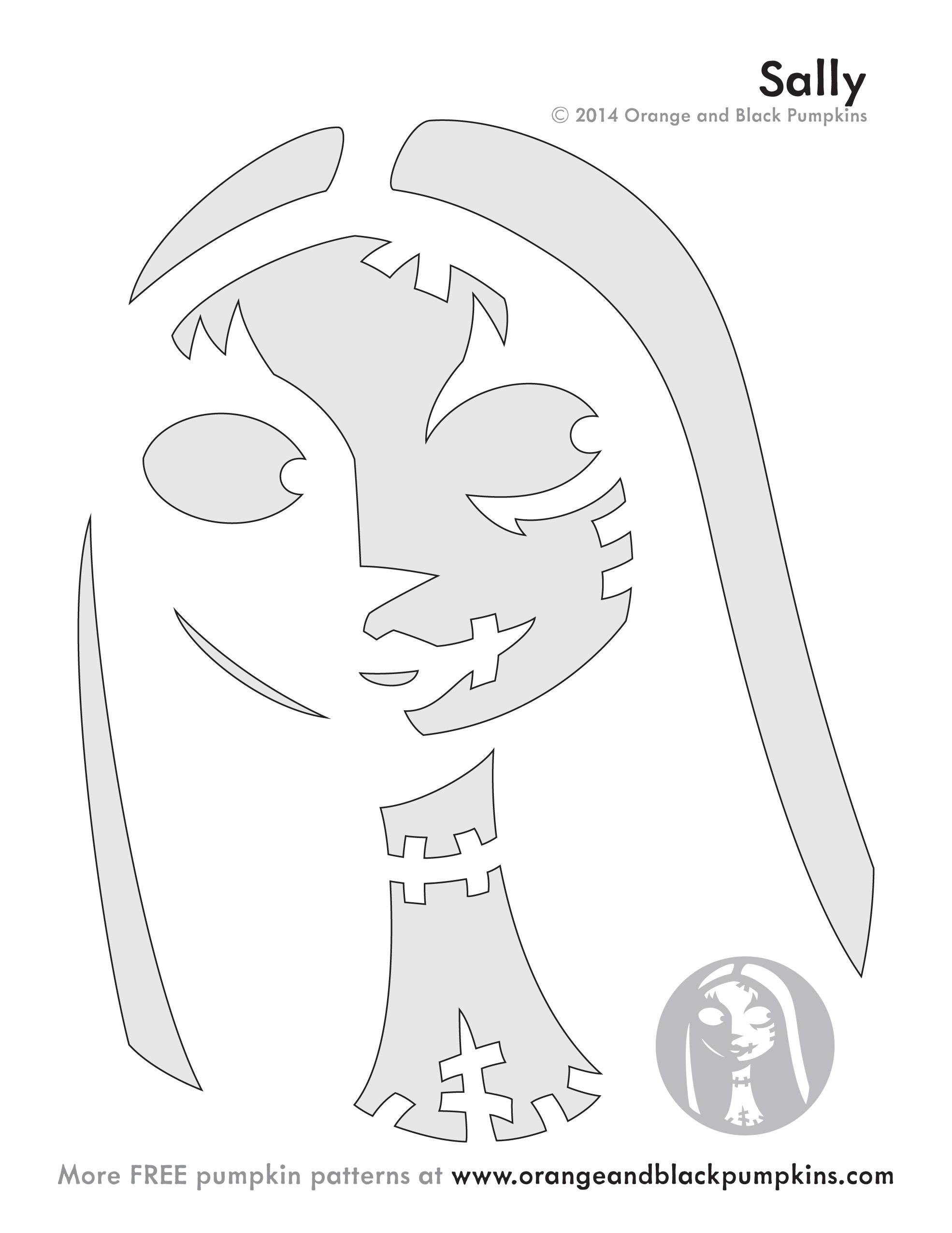 Nightmare Before Christmas: Sally (Pumpkin Stencil - Pumpkin within Sally From Nightmare Before Christmas Pumpkin Templates