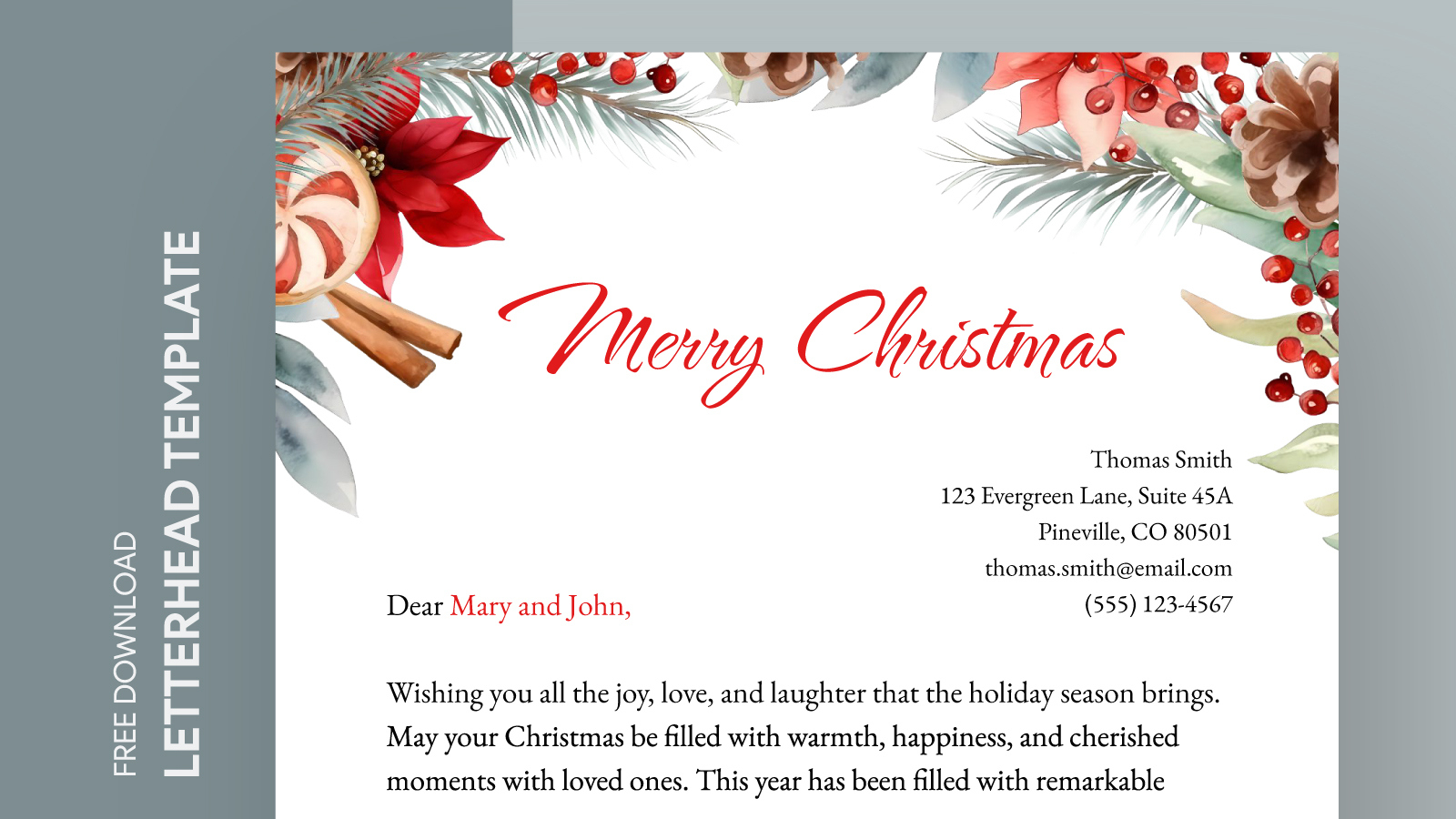 Printable Christmas Letterhead Free Google Docs Template - Gdoc.io for Christmas Letterhead Templates Free