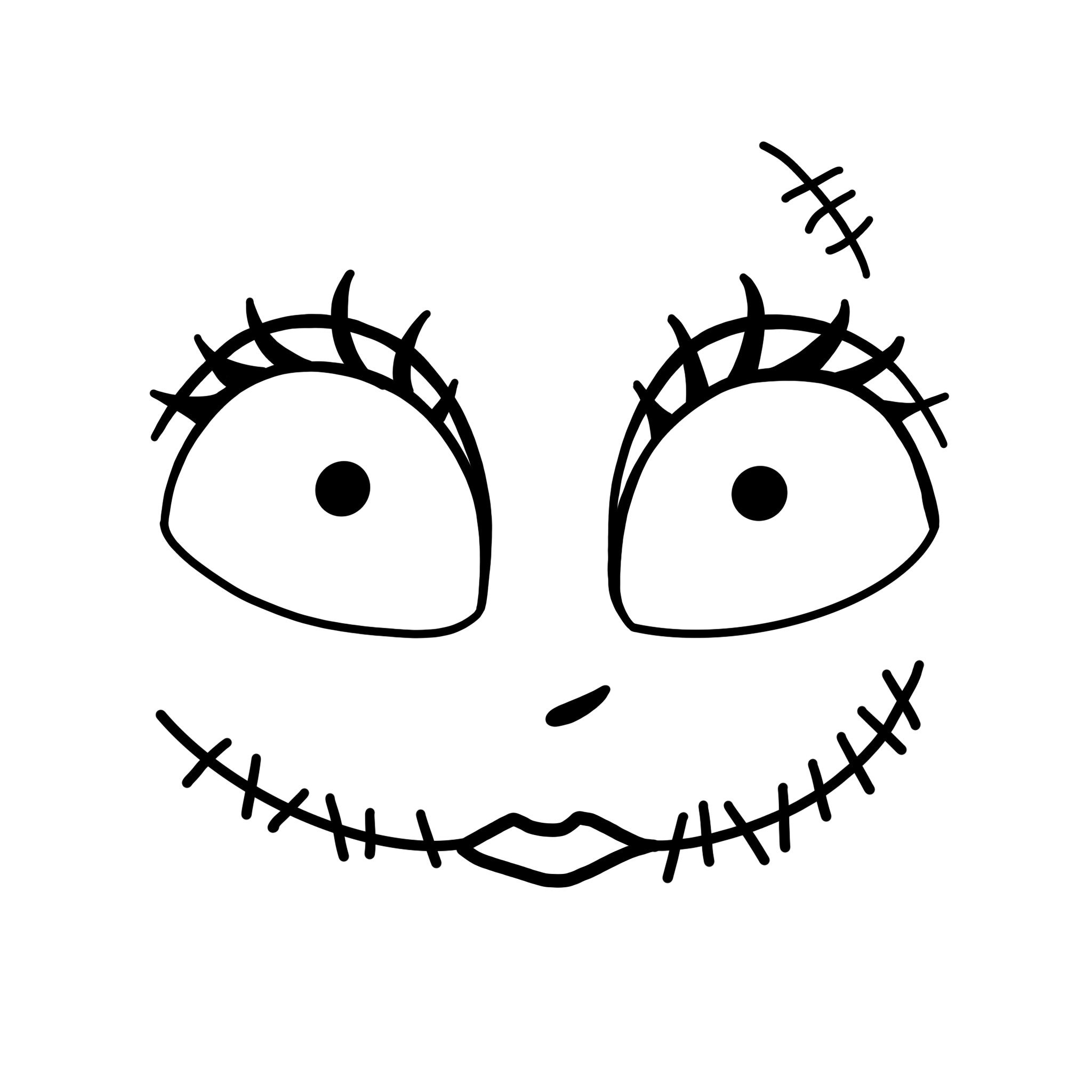 Sally Face Digital Files (The Nightmare Before Christmas) - Pdf/Png/Svg/Jpeg - Halloween Coloring Pages, Pumpkin Carving Stencil intended for Sally From Nightmare Before Christmas Pumpkin Templates