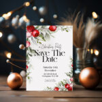 Save The Date Christmas Party Invitation Editable Template Holiday In Save The Date Christmas Party Templates