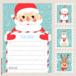 Template Christmas Letter For Santa Claus. Printable Card. Postage For Santa Claus Christmas Letter Templates