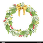 Watercolor Christmas Wreath Template Vector Design Illustration With Regard To Christmas Wreath Templates