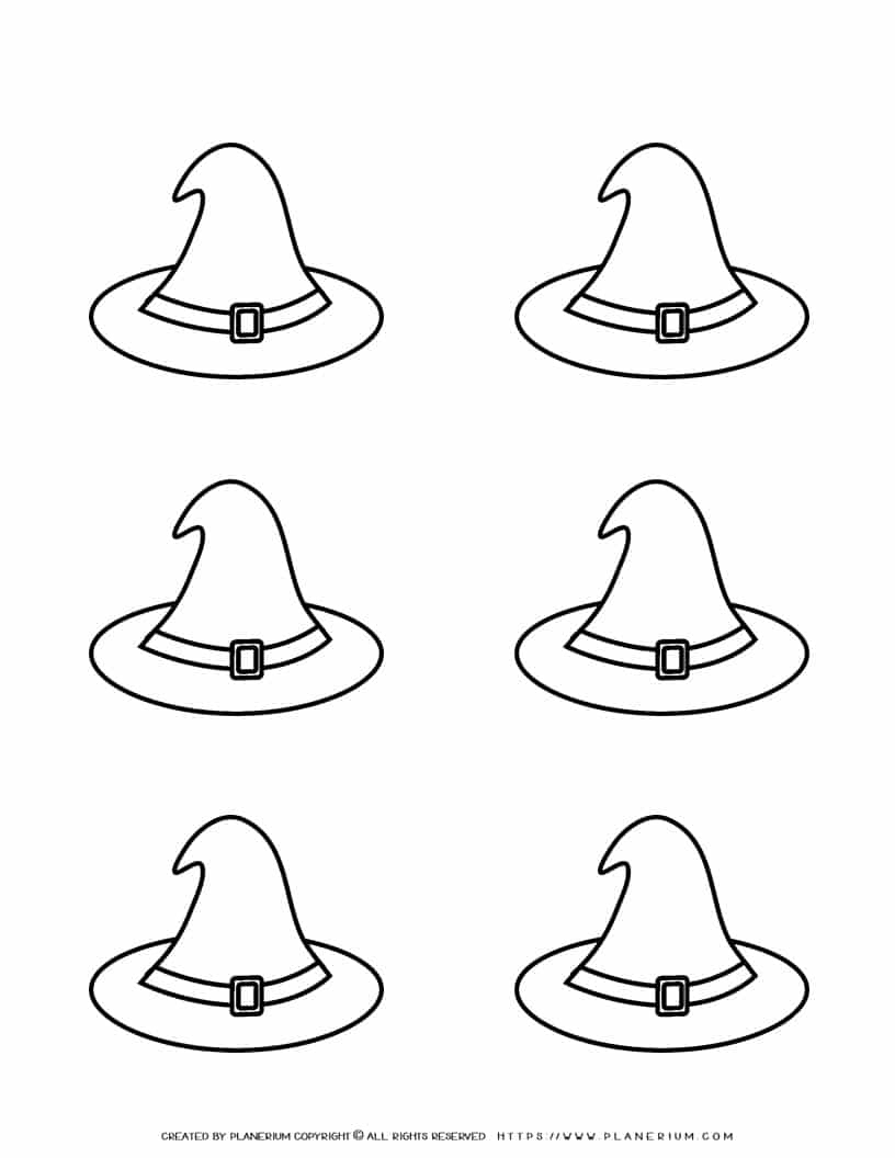 Witch Hat Template - Six Hats | Planerium within Witches Hat Template Printable