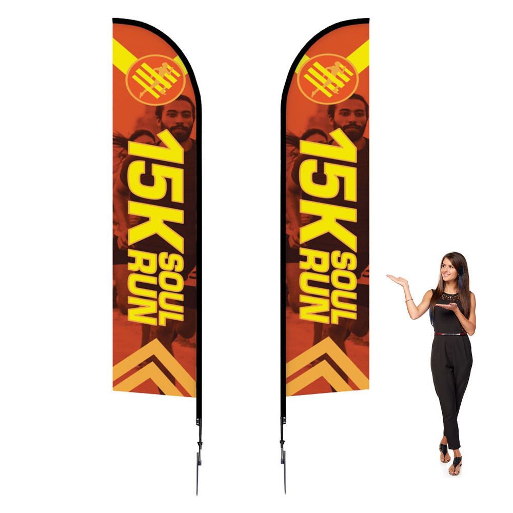 14Ft Feather Flag Banner - Custom Printed Flags intended for Feather Flag Template 14 Ft