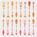 1Pc 16 Arrows Stencil Feather Arrow Stencil Directional Arrow Sign Inside Arrow Feather Template