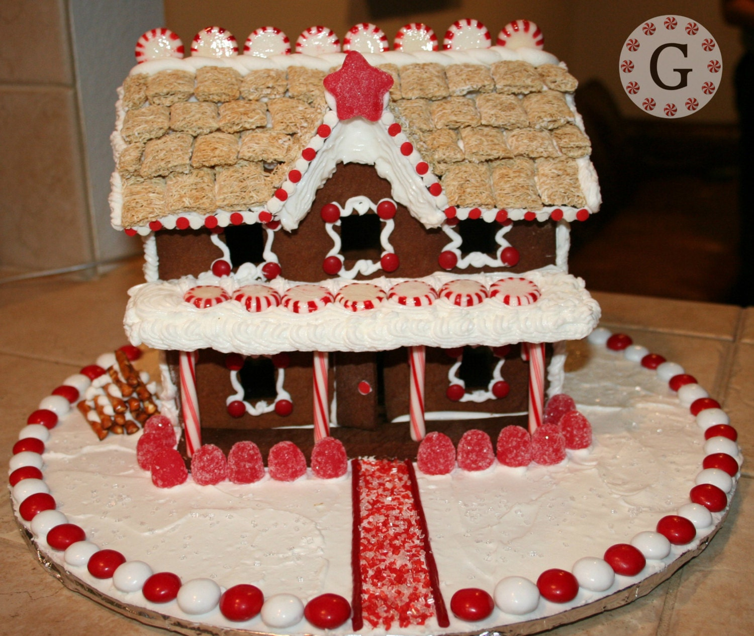 2 Story Inn Gingerbread House Template - Etsy with regard to Two Story Gingerbread House Template