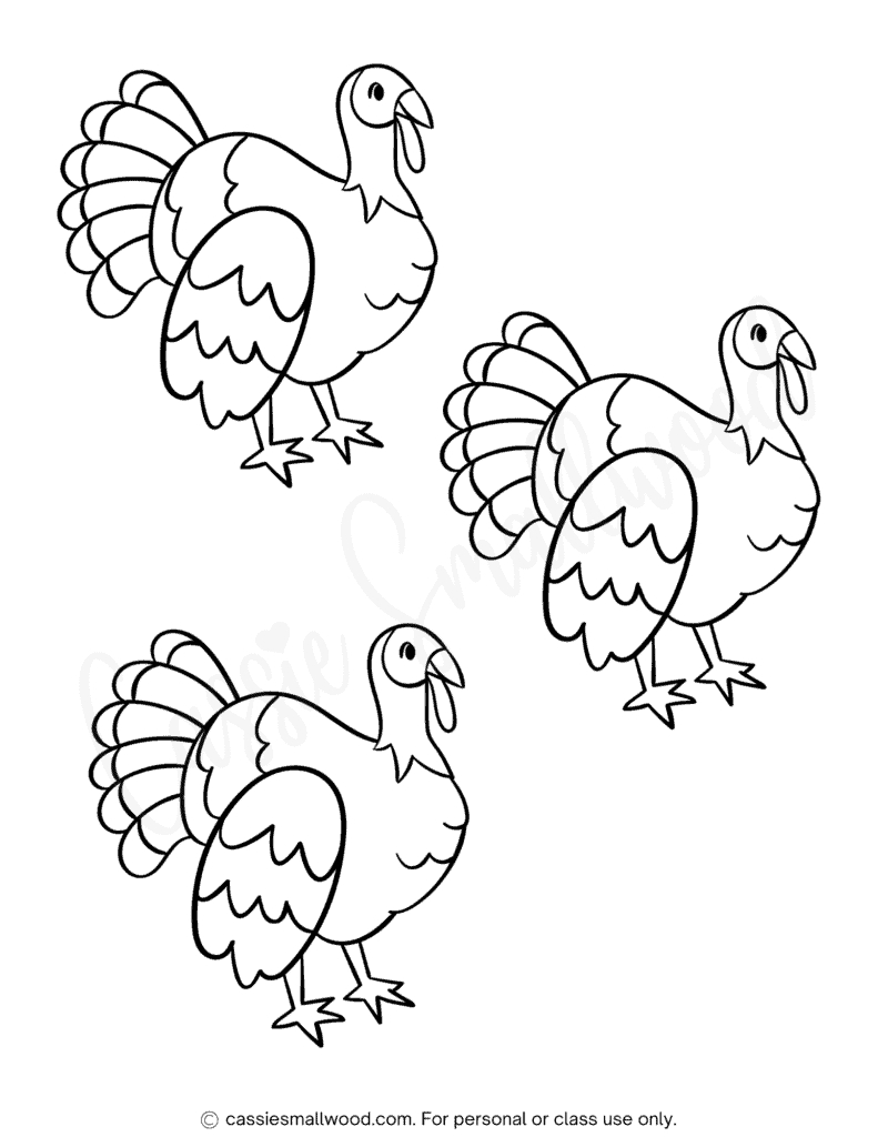 31 Cutest Turkey Templates - Cassie Smallwood intended for Free Printable Templates Of Several Turkeys On A Page