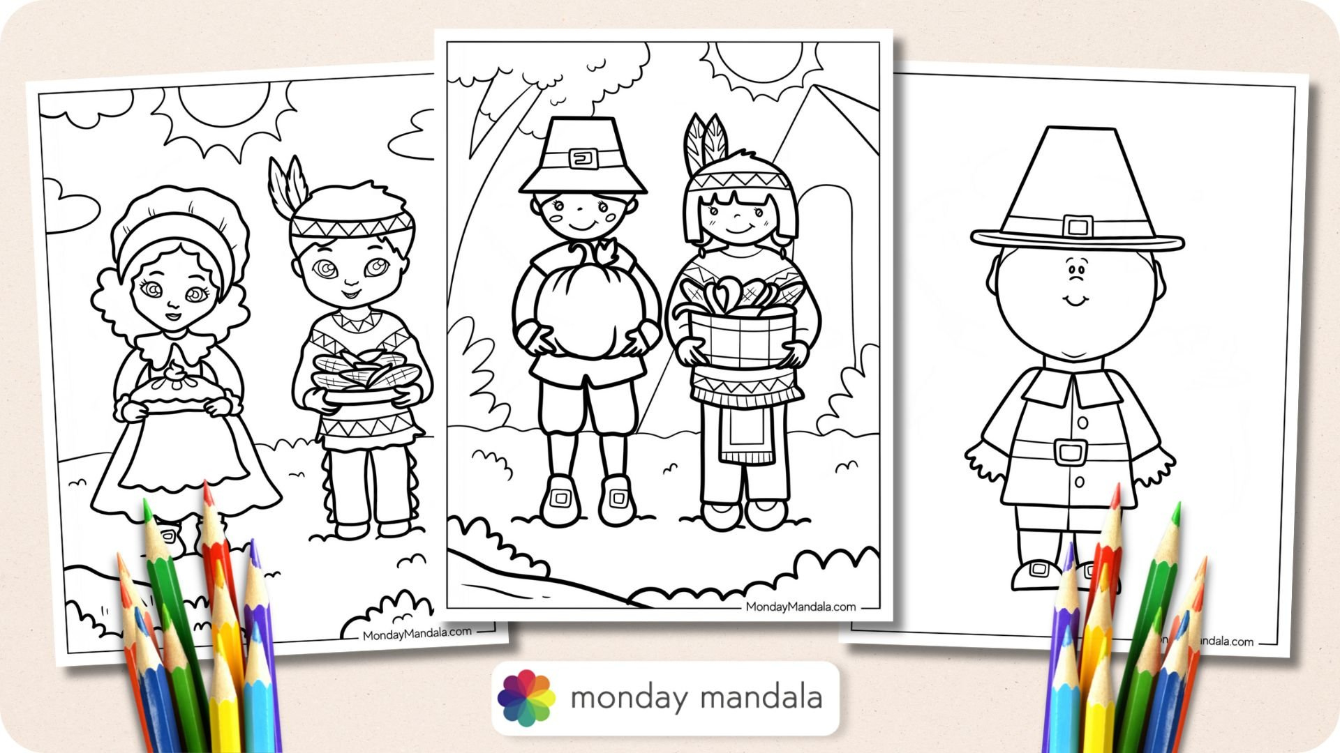 37 Pilgrim Coloring Pages (Free Pdf Printables) with regard to Free Pilgrim and Indian Turkey Template