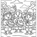 37 Pilgrim Coloring Pages (Free Pdf Printables) Within Free Pilgrim And Indian Turkey Template