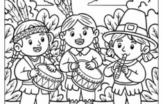 37 Pilgrim Coloring Pages (Free Pdf Printables) within Free Pilgrim And Indian Turkey Template