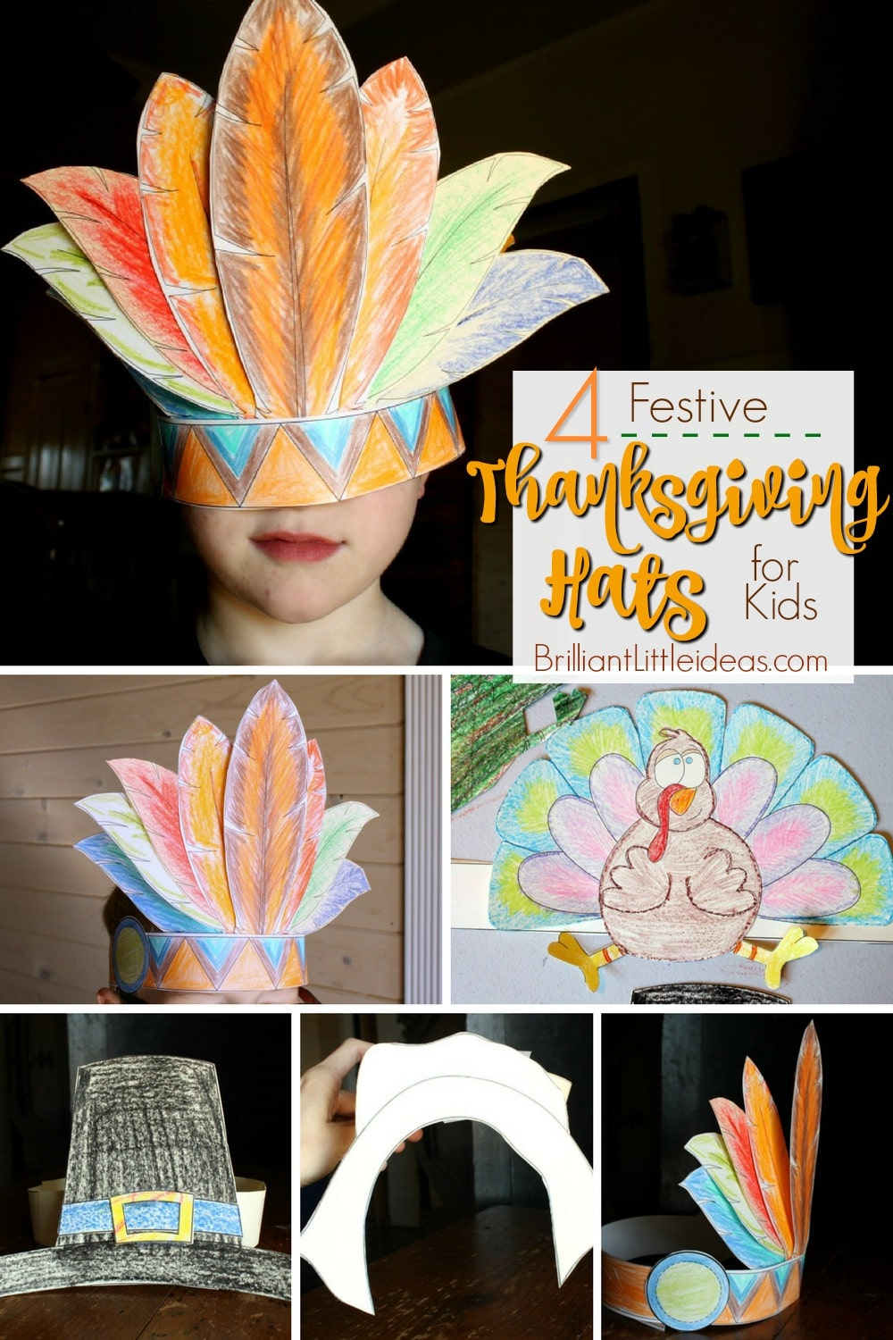 4 Fun Thanksgiving Hats For Kids -Printable | Brilliant Little Ideas pertaining to Free Pilgrim And Indian Turkey Head Template