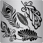 6.3 Inch Metal Feather Stencil Decorative Mandala Stencils Within 6 Inch Feather Template