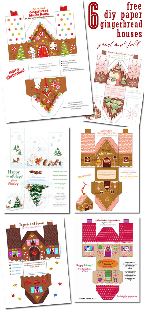 Free Printable Paper Gingerbread House Templates