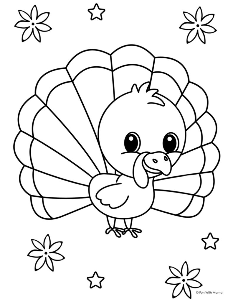 6 Free Turkey Coloring Pages - Fun With Mama throughout Turkey Coloring Template