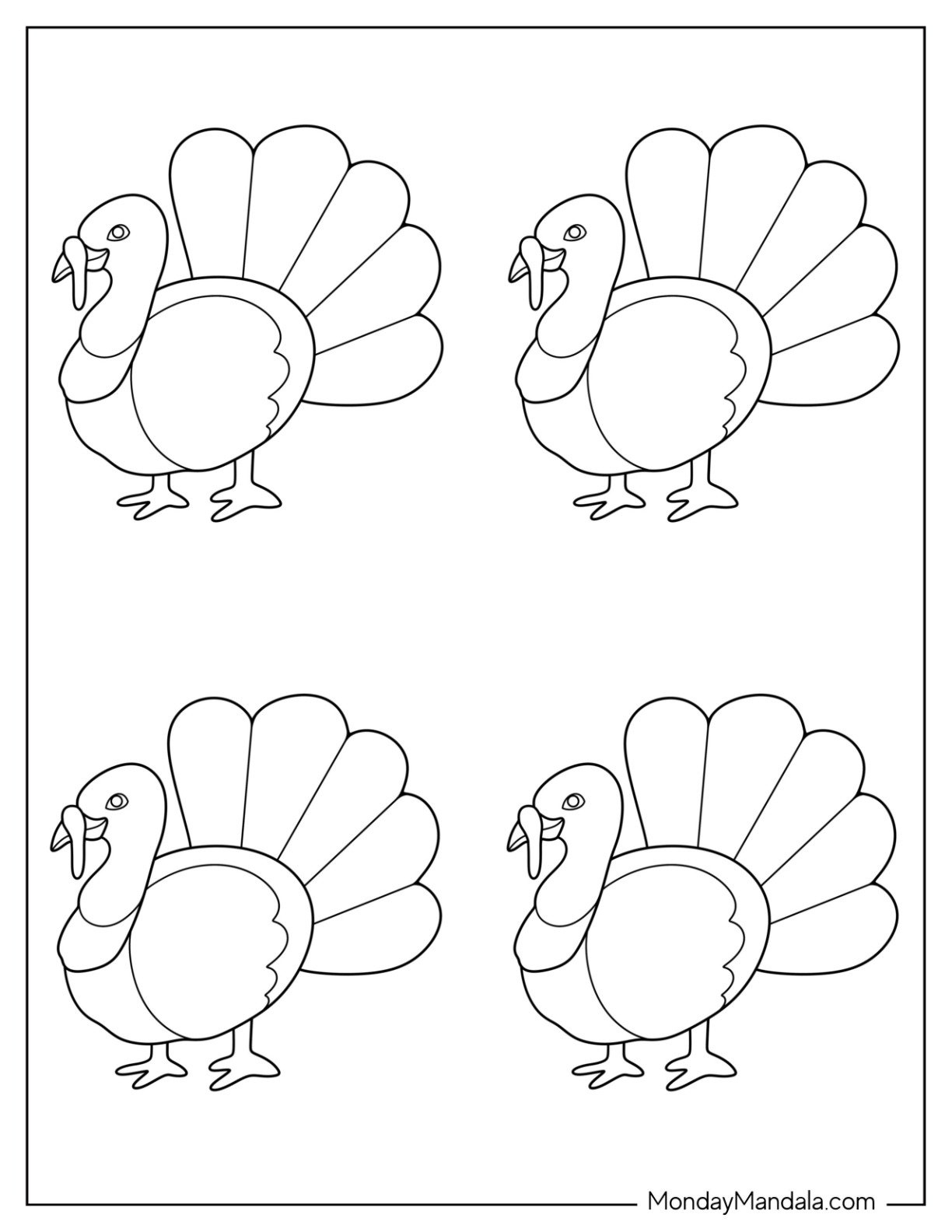 62 Turkey Templates (Free Pdf Printables) intended for Black and White Turkey Template