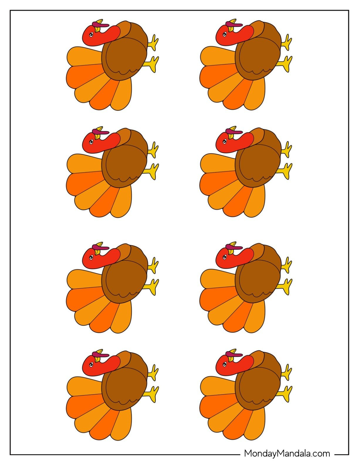 62 Turkey Templates (Free Pdf Printables) intended for Free Templates of Turkeys