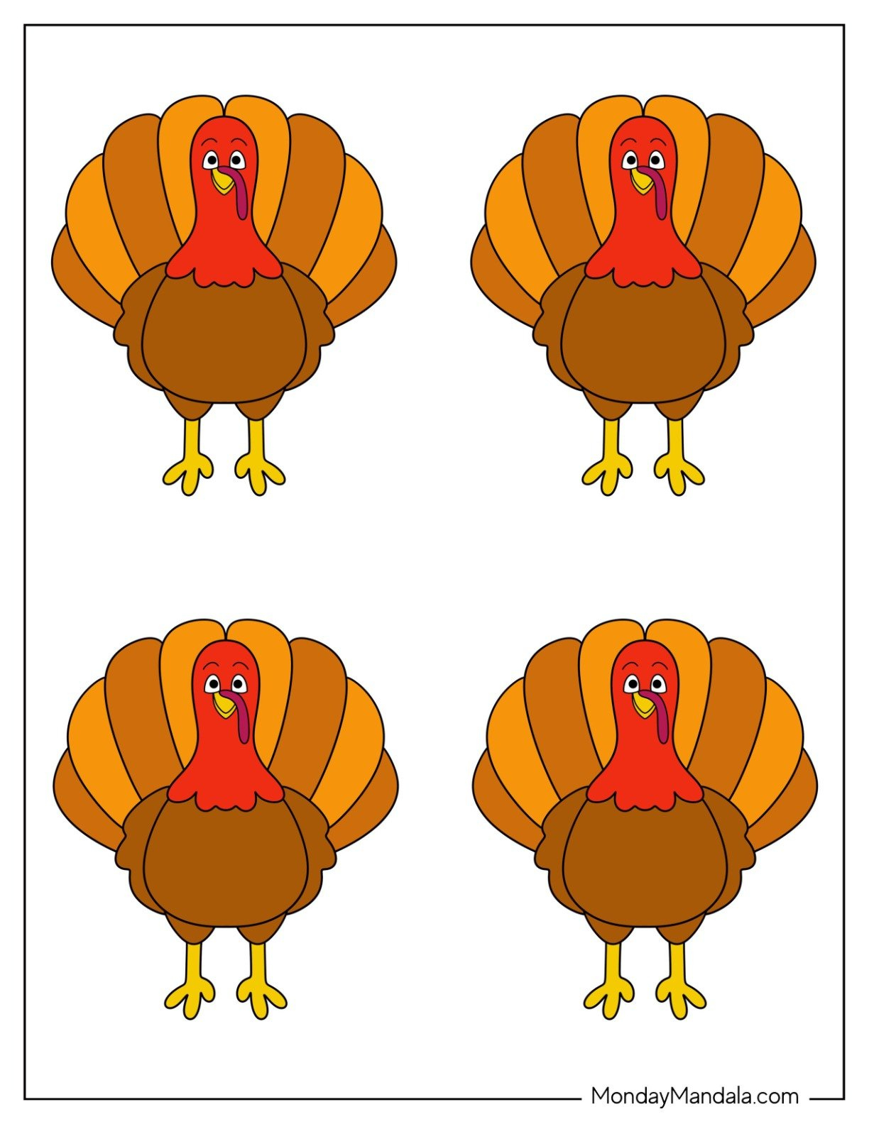 62 Turkey Templates (Free Pdf Printables) with Turkey Cartoon Template