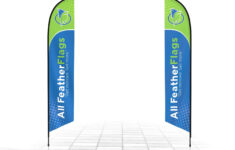 8 Ft Custom Single Sided Feather Flag – Spike Base – All Flags And in Feather Flag 8 Template