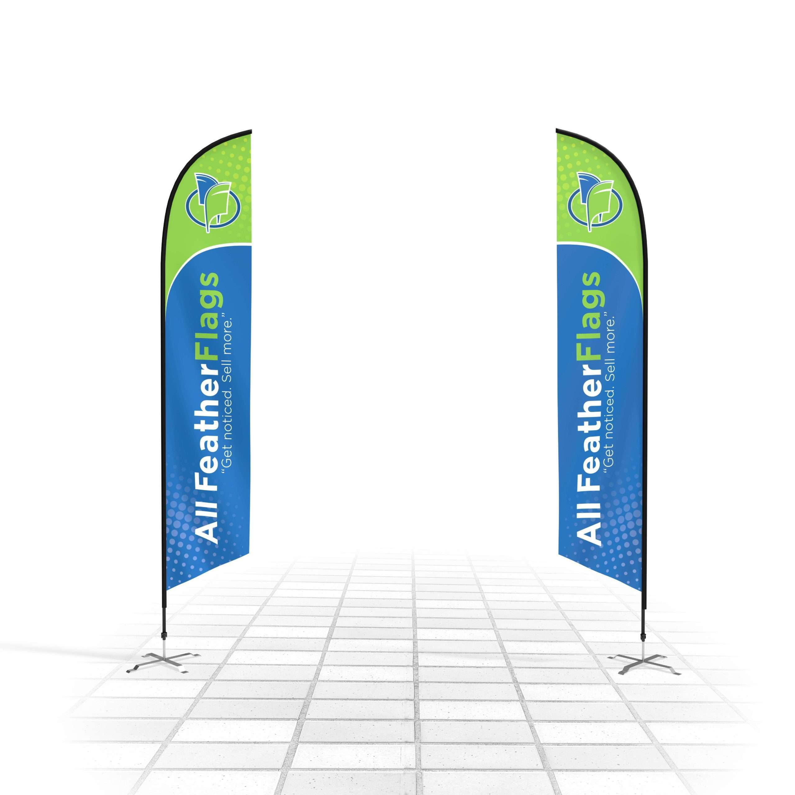 8 Ft Custom Single Sided Feather Flag – Spike Base - All Flags And in Feather Flag 8 Template