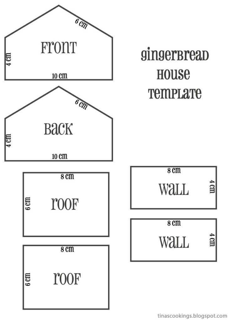 Gingerbread House Template In Cm