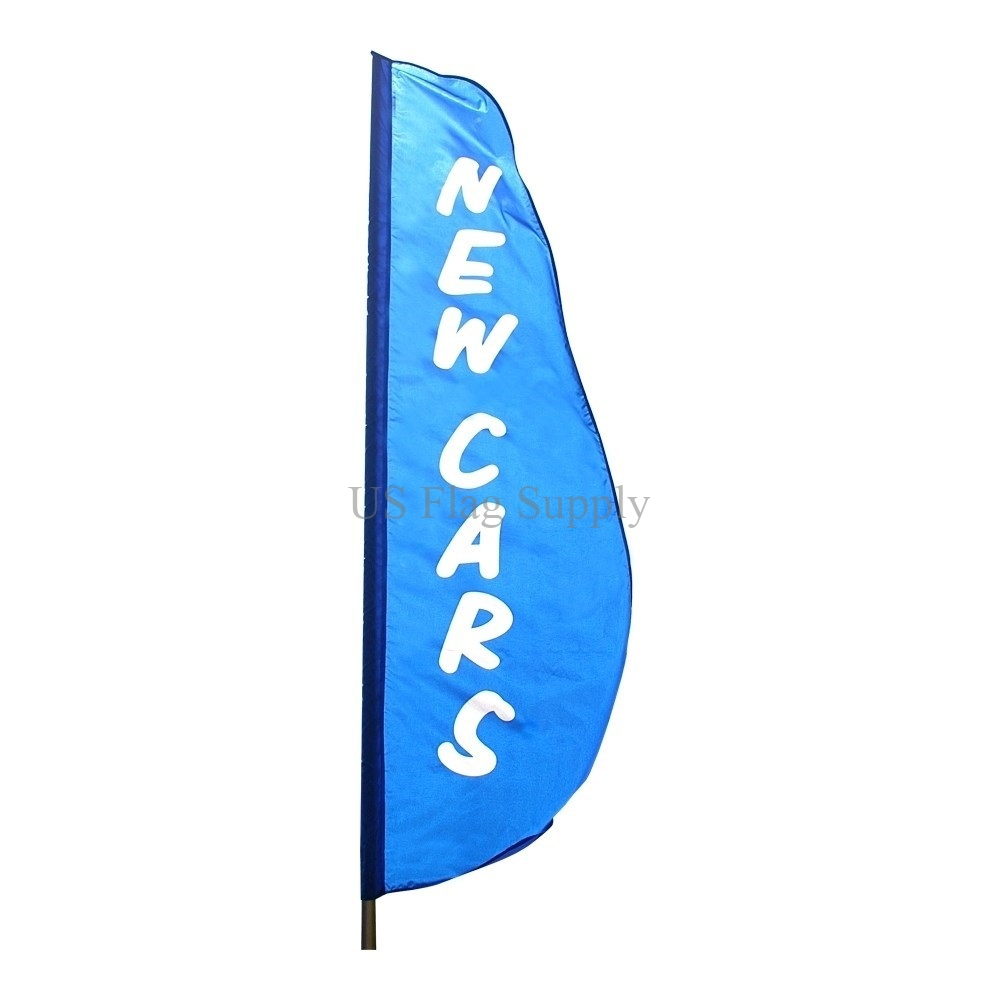 8Ft. X 2Ft. New Cars Feather Flag with 8X2 Feather Flag Sign Template