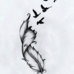 A Dream Broken Up To The Sky ✧ For Fading Feather Tattoo Template