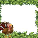 A Green Frame Border With A Turkey Bird Clipart Clip Art Vector In Free Turkey Border Templates