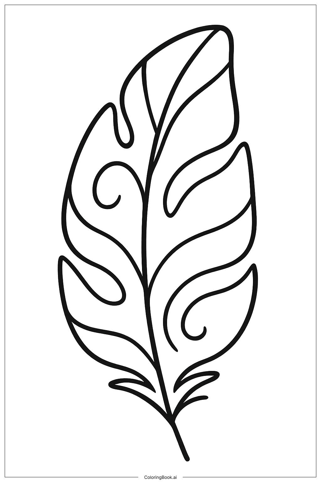 A Single Trippy Feather Coloring Page (Free Pdf&amp;amp;Png Printable) intended for Single Feather Template