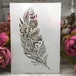 A4 29 * 21Cm Mandala Big Feather Diy Layering Stencils Wall In Giant Feather Pattern Template