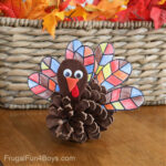 Adorable Pine Cone Turkeys   Frugal Fun For Boys And Girls Intended For Free Pine Cone Turkey Feather Template