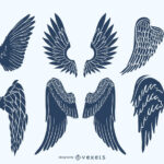 Angel Wings Silhouette Pack Vector Download For Angel Feather Template