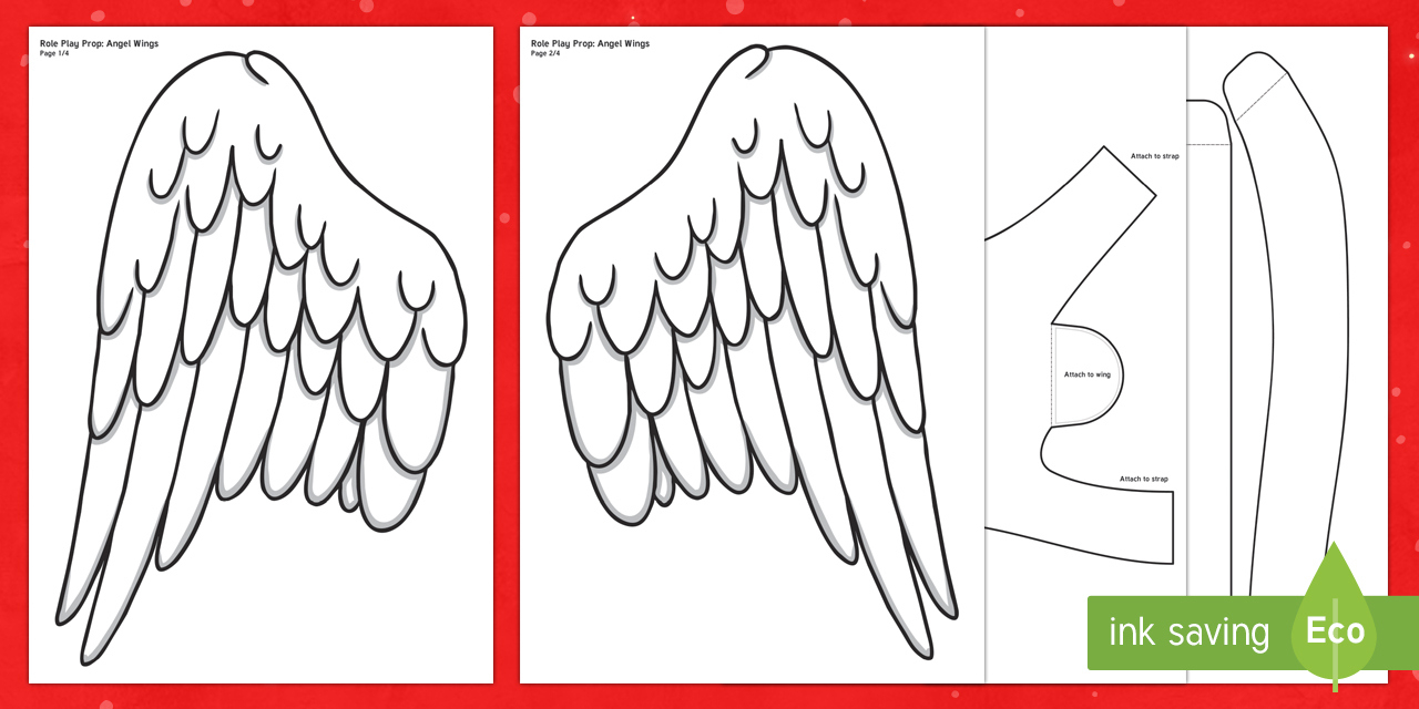 Angel Wings Template | Role-Play Cut-Outs | Nativity with regard to Simpile Wing Feather Template
