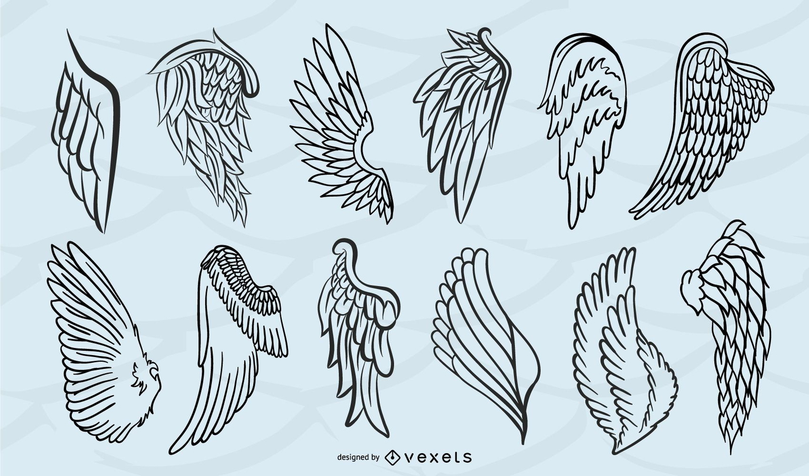 Angel Wings Vector &amp;amp; Graphics To Download pertaining to Angel Feather Template