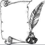 Antique Paper Scroll With Quill And Inkwell Vector Image On With Regard To Feather Pen Template Printable