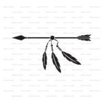Arrow And Feathers. Cut Files For Cricut. Clip Art Silhouettes Regarding Indian Arrow Feather Printable Template